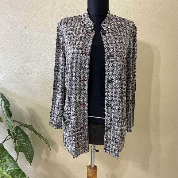 Chicos Travelers Jacket Women Medium Size 1 (8-10) Slinky Button Up w pockets - Picture 4 of 10